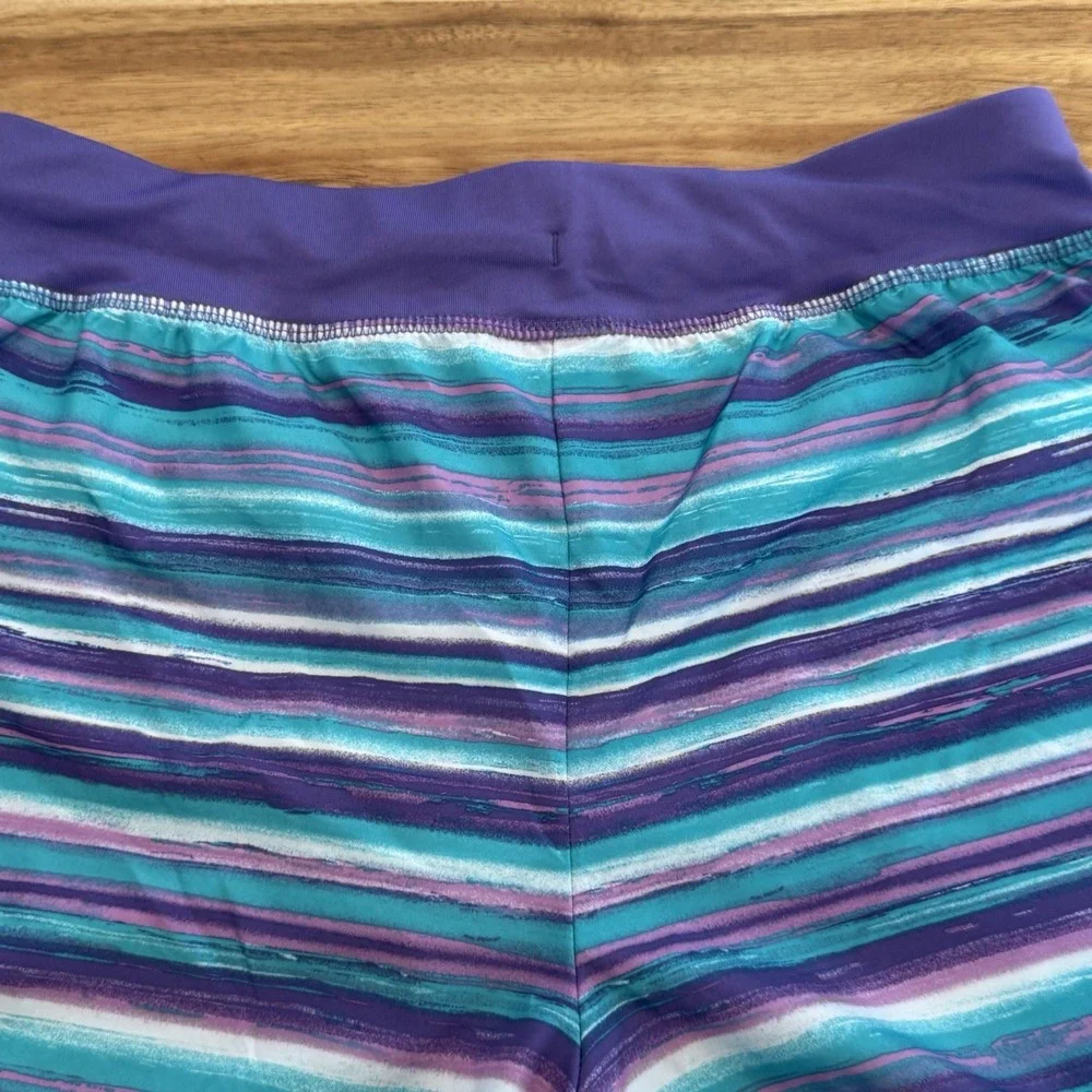 Athletic Works DriWorks Girls Active Running Shorts Purple Teal Lined Size 14/16